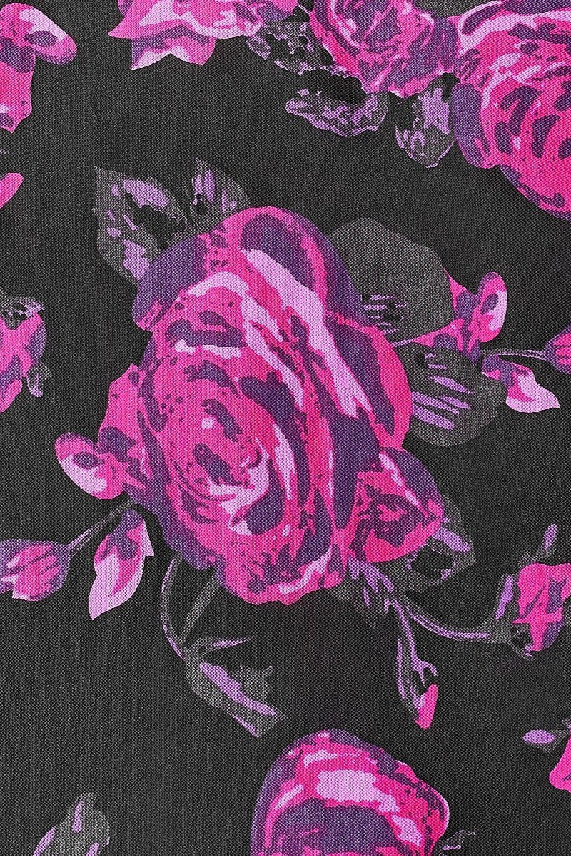 Darlene Retro Black-Pink Roses Swing Dress5
