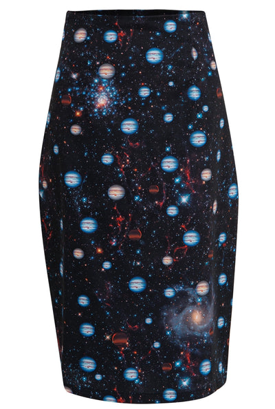 Falda Chic Pencil Skirt in Space Print
