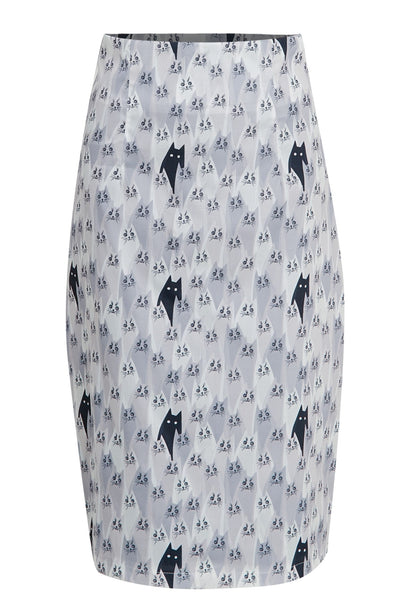 Falda White Cat Wiggle Skirt