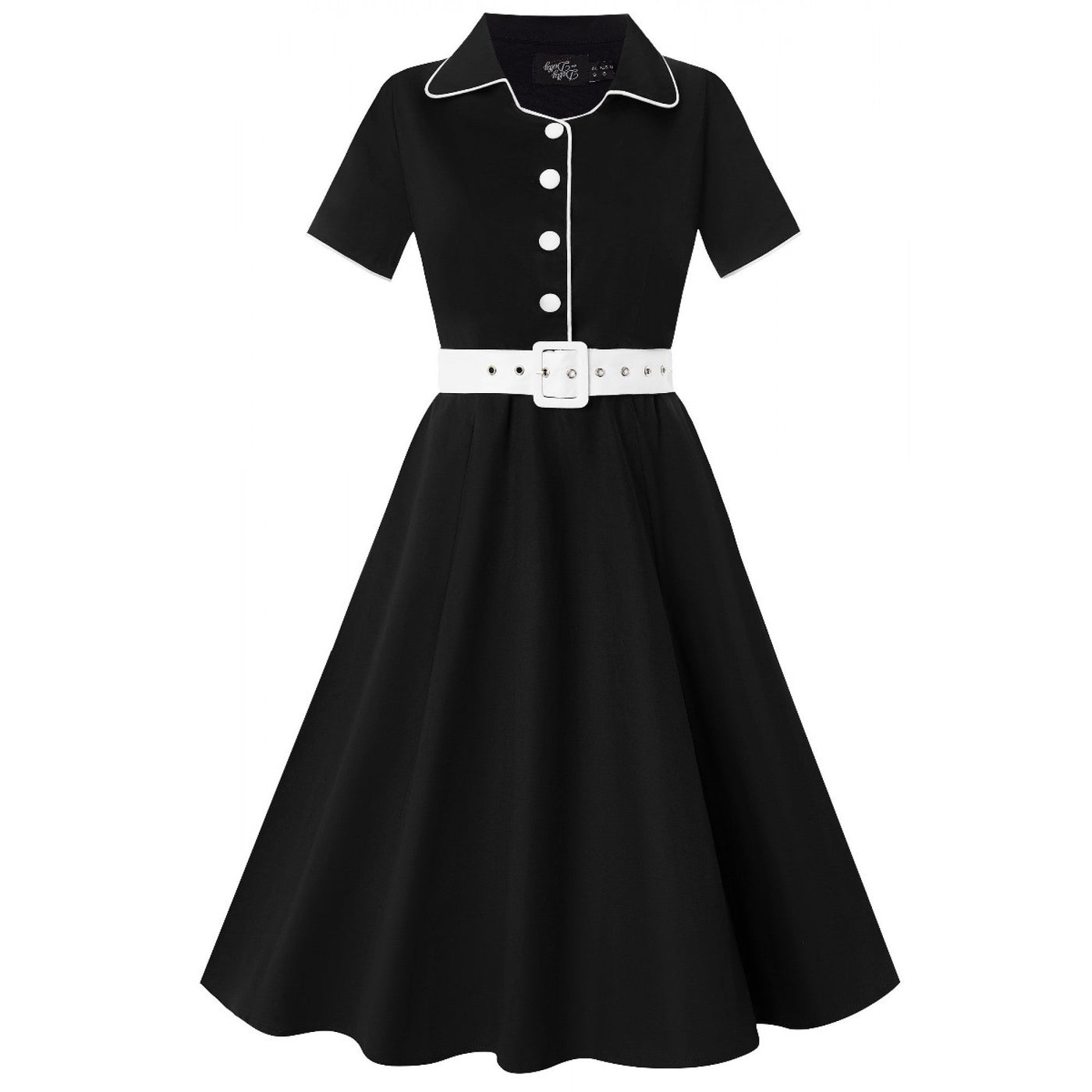 Penelope Retro Diner Dress in Black/White