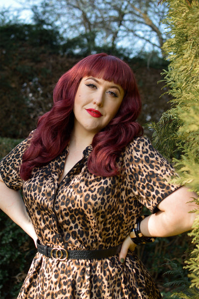 Rockabilly Leopard Print Shirt Dress