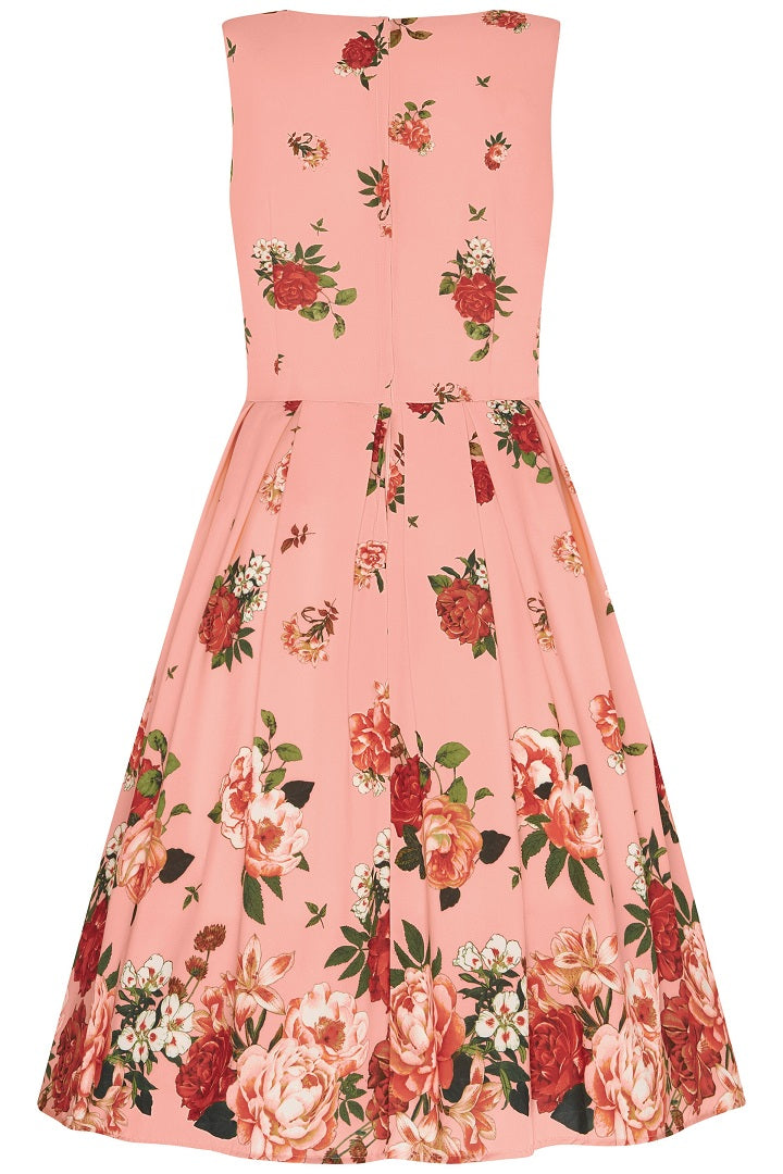 Annie Vintage Raising Flowers Swing Dress in Pink
