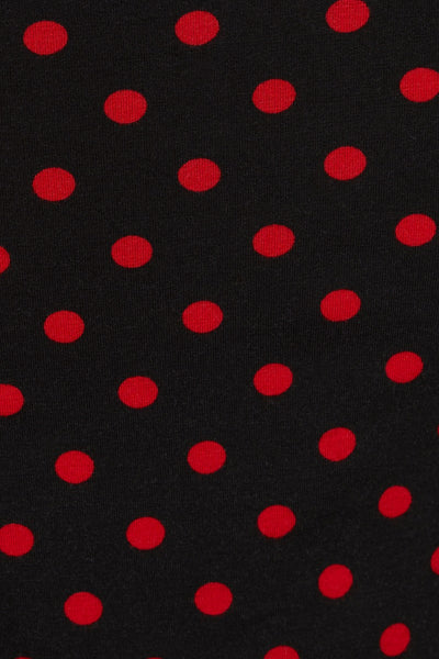 Gloria Bardot Polka Dot Rockabilly Top in Black/Red
