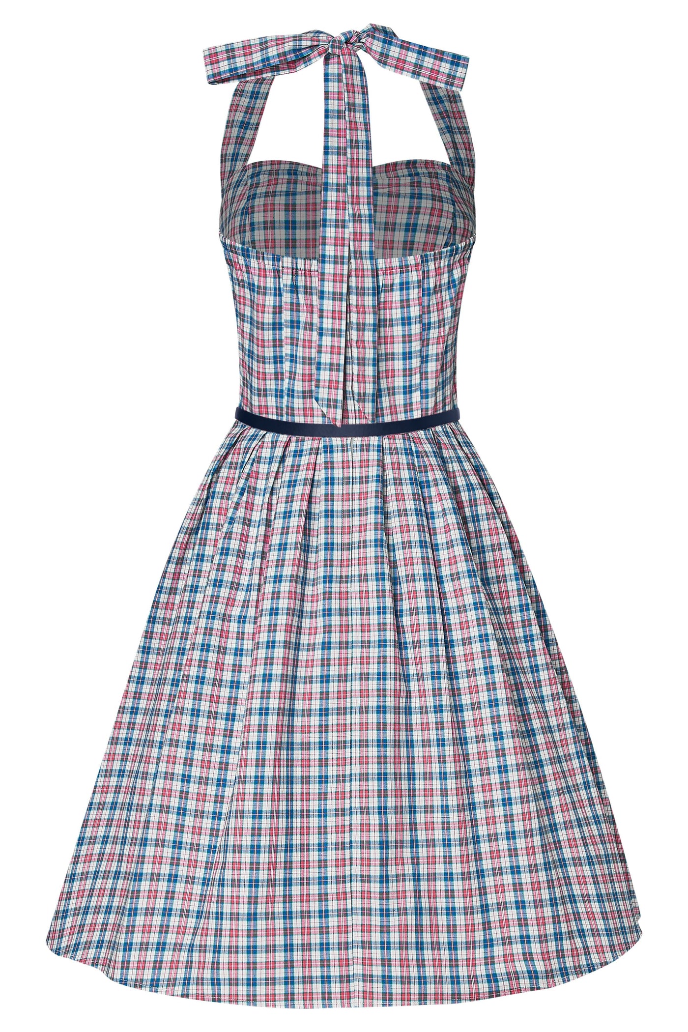 Cecilia Gingham Pin Up Dress in Pink and Blue