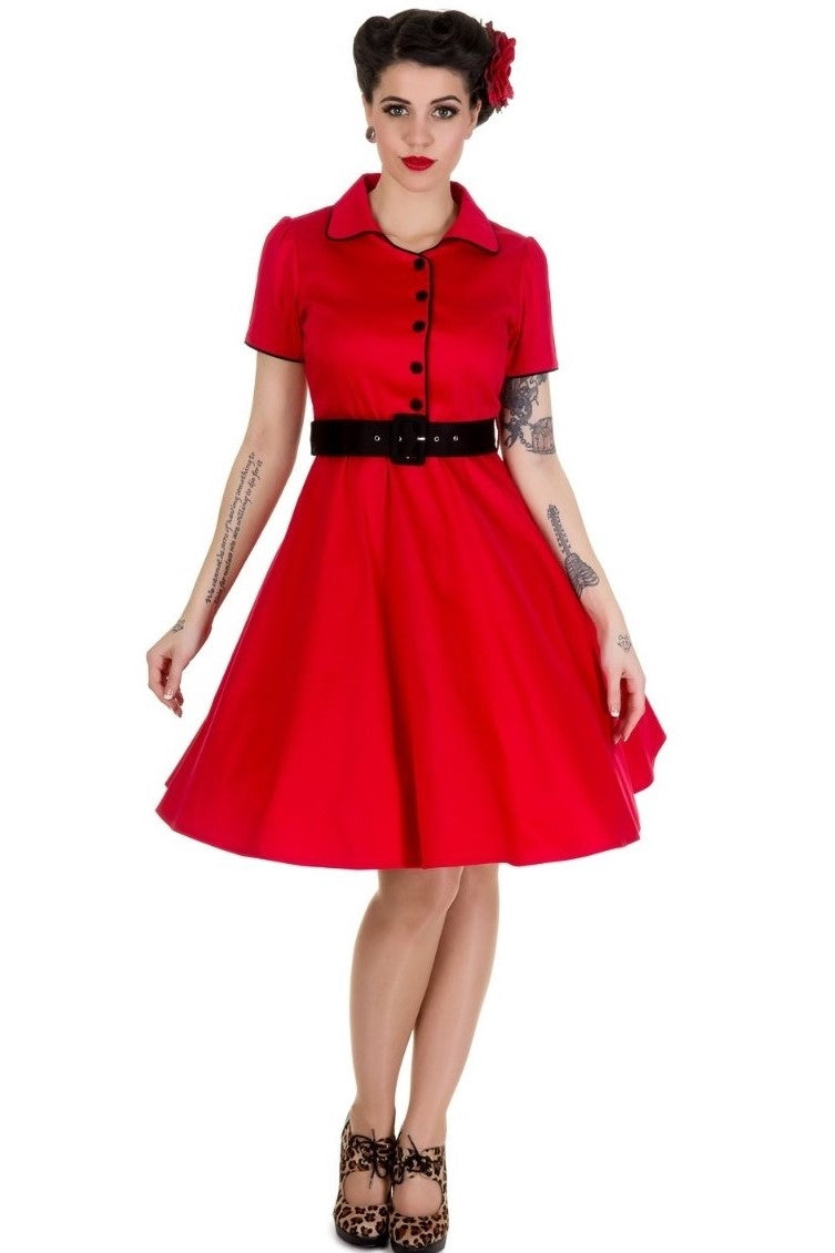 Penelope Rockabilly Red Shirt Dress