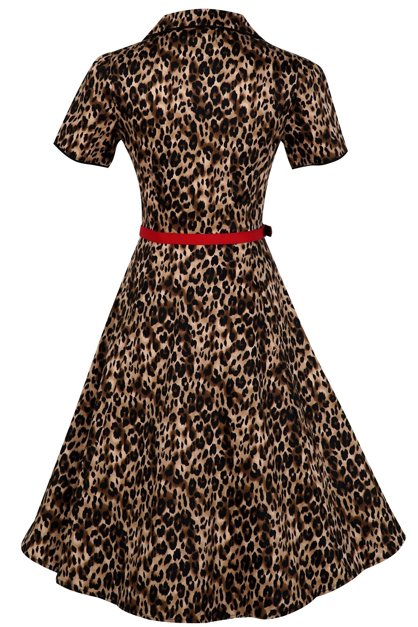 Penelope Rockabilly Leopard Print Shirt Dress