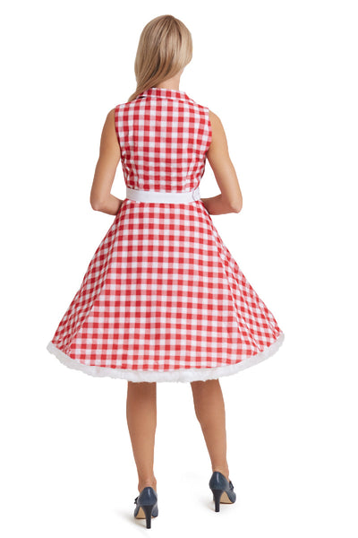 Poppy Red Gingham Swing Dress