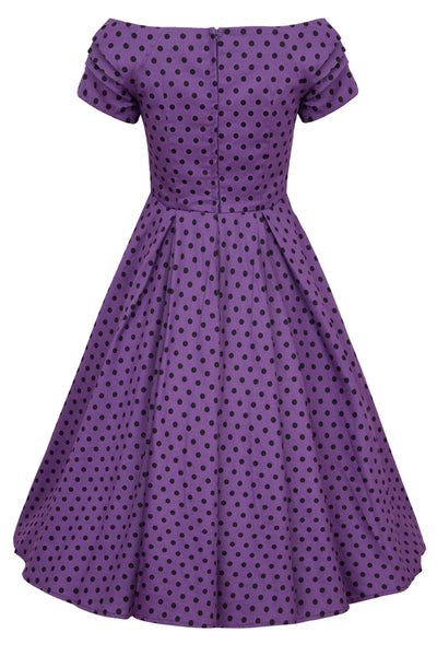 Lily Purple & Black Polka Dot Full Circle Dress