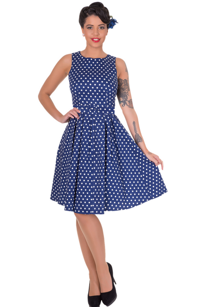 Lola Classic Vintage Sailor Dress in Dark Blue