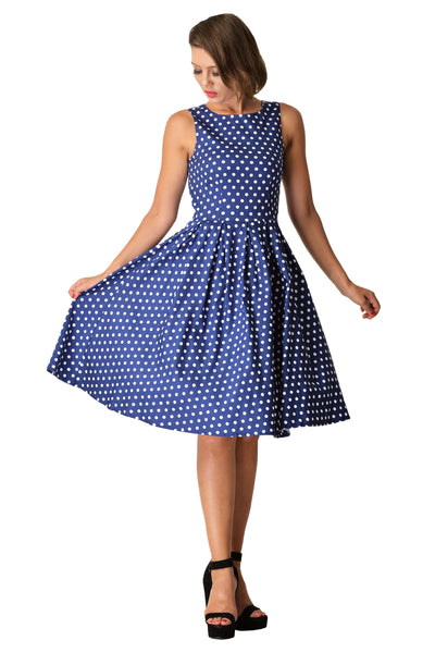 Lola Classic Vintage Sailor Dress in Dark Blue