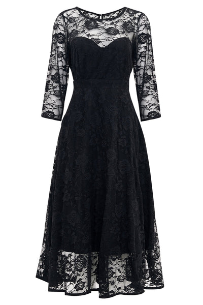 Woman's Black Formal Lace Dress