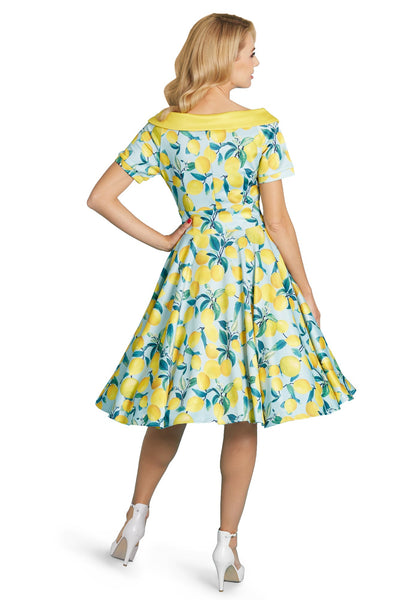 Woman's Blue Lemon Flared Dress