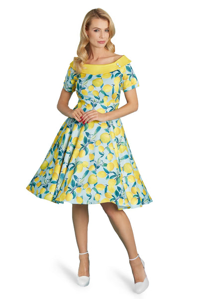 Woman's Blue Lemon Flared Dress