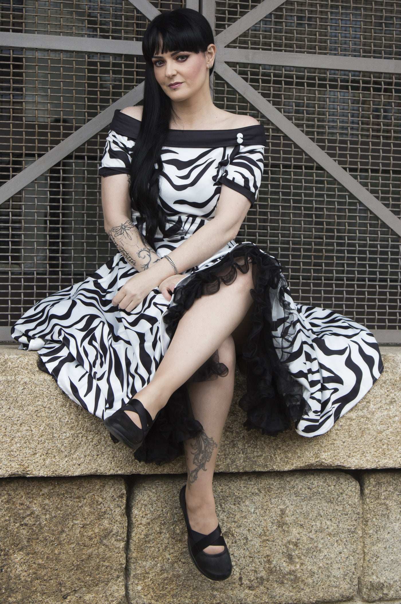 Darlene Zebra Flared Dress