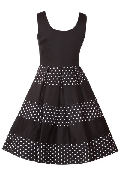Adorable Striped 50s Inspired Swing Dress in Black