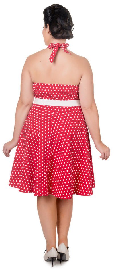 Penny Vintage Polka Dot Dress in Red