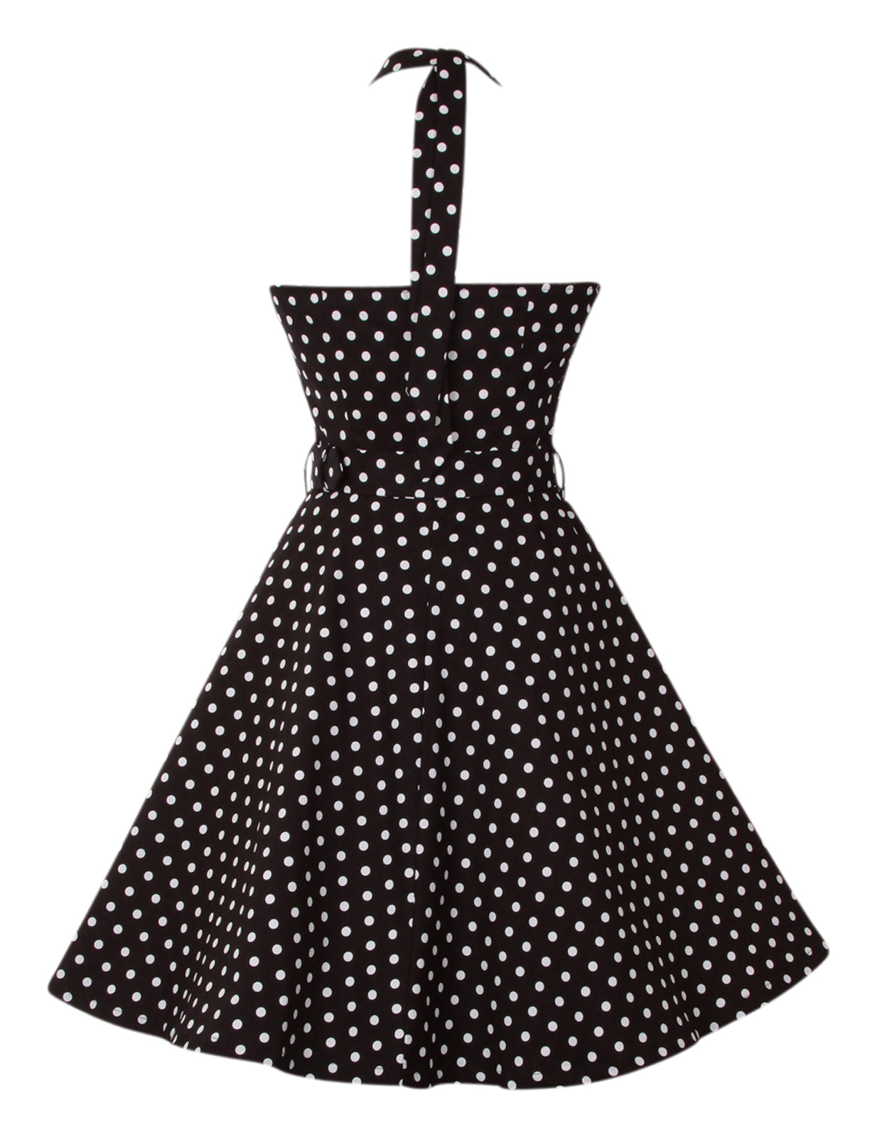 Penny 50's Polka Dot Flared Dress in Black