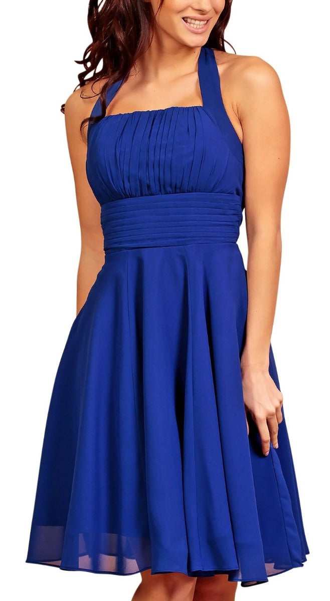 Women's Blue Cocktail Chiffon Dresses