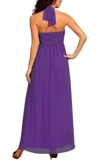 Chiffon Evening Dress in Purple back