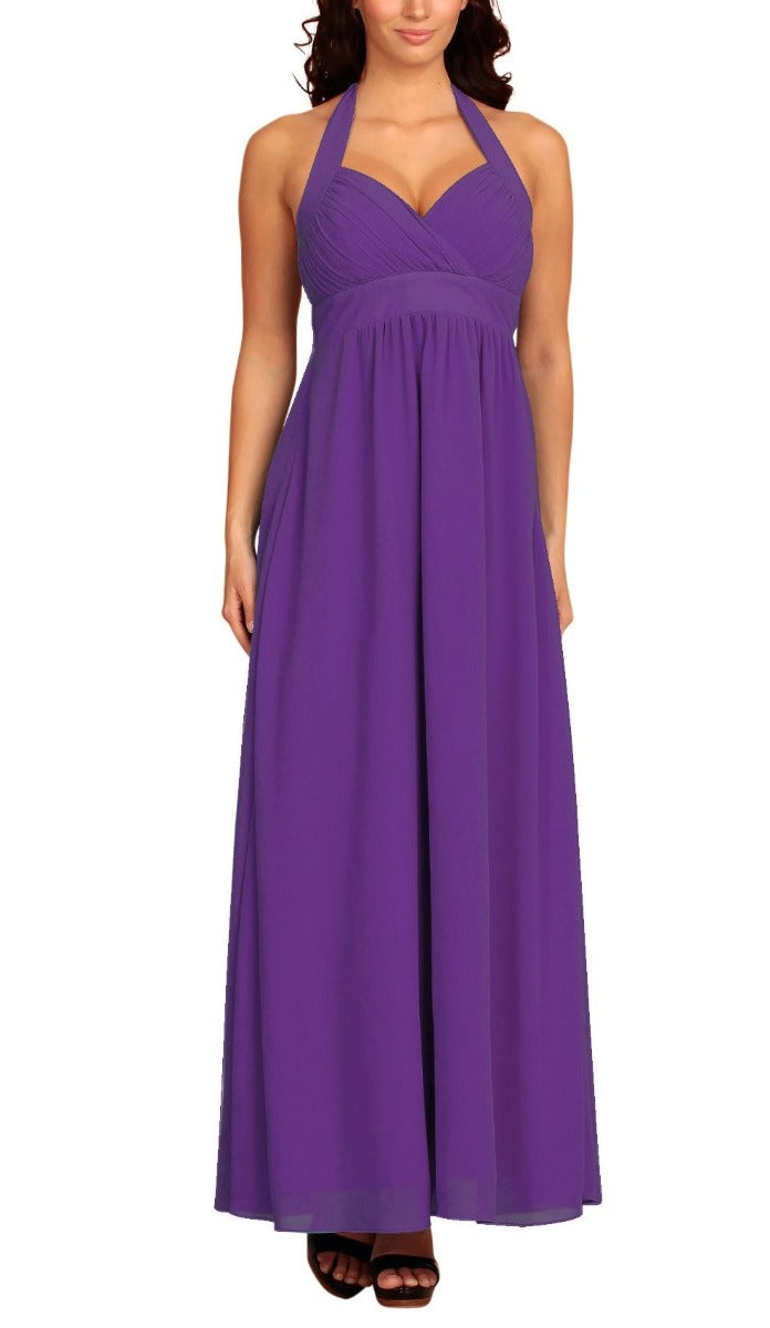 Chiffon Evening Dress in Purple