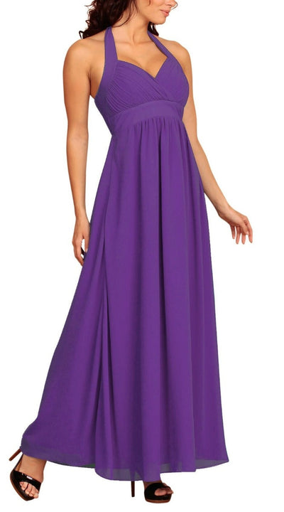 Chiffon Evening Dress in Purple