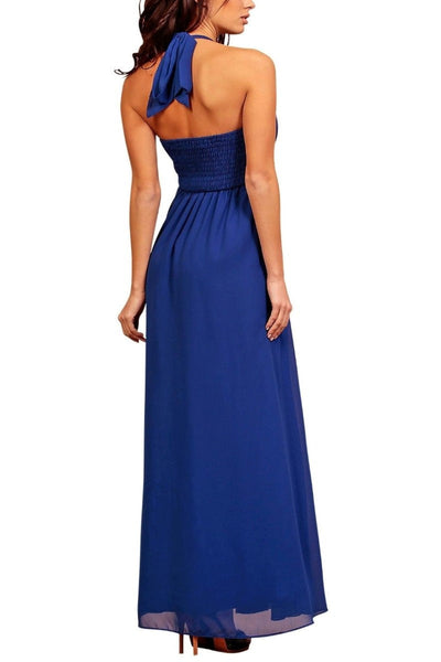 Lynnette Chiffon Evening Dress in Blue