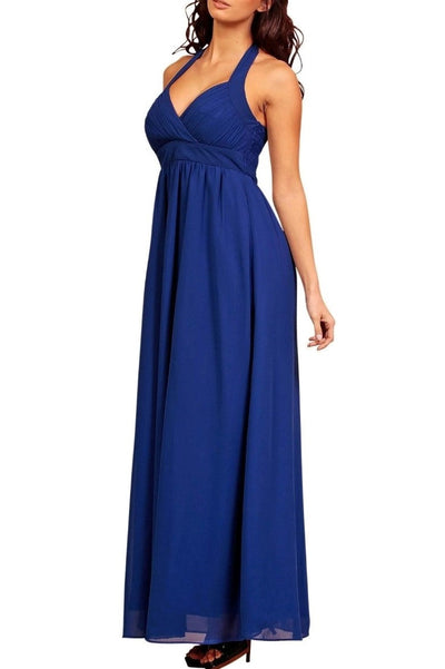 Lynnette Chiffon Evening Dress in Blue