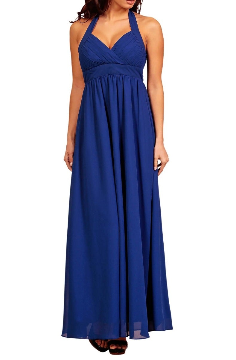 Lynnette Chiffon Evening Dress in Blue