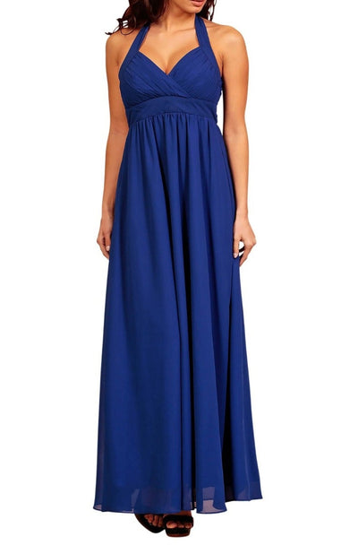 Lynnette Chiffon Evening Dress in Blue