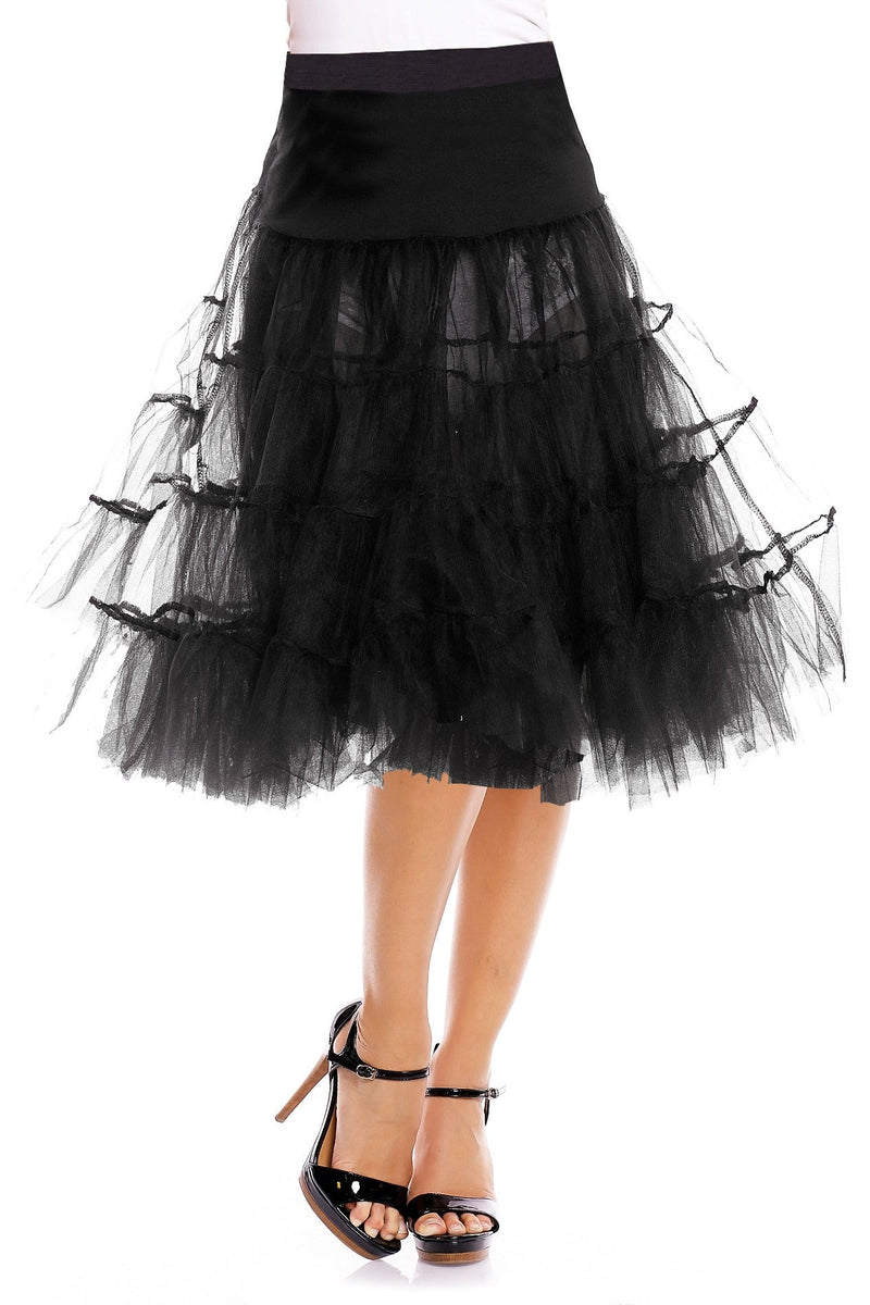 Extra Long Flared Petticoat in Black