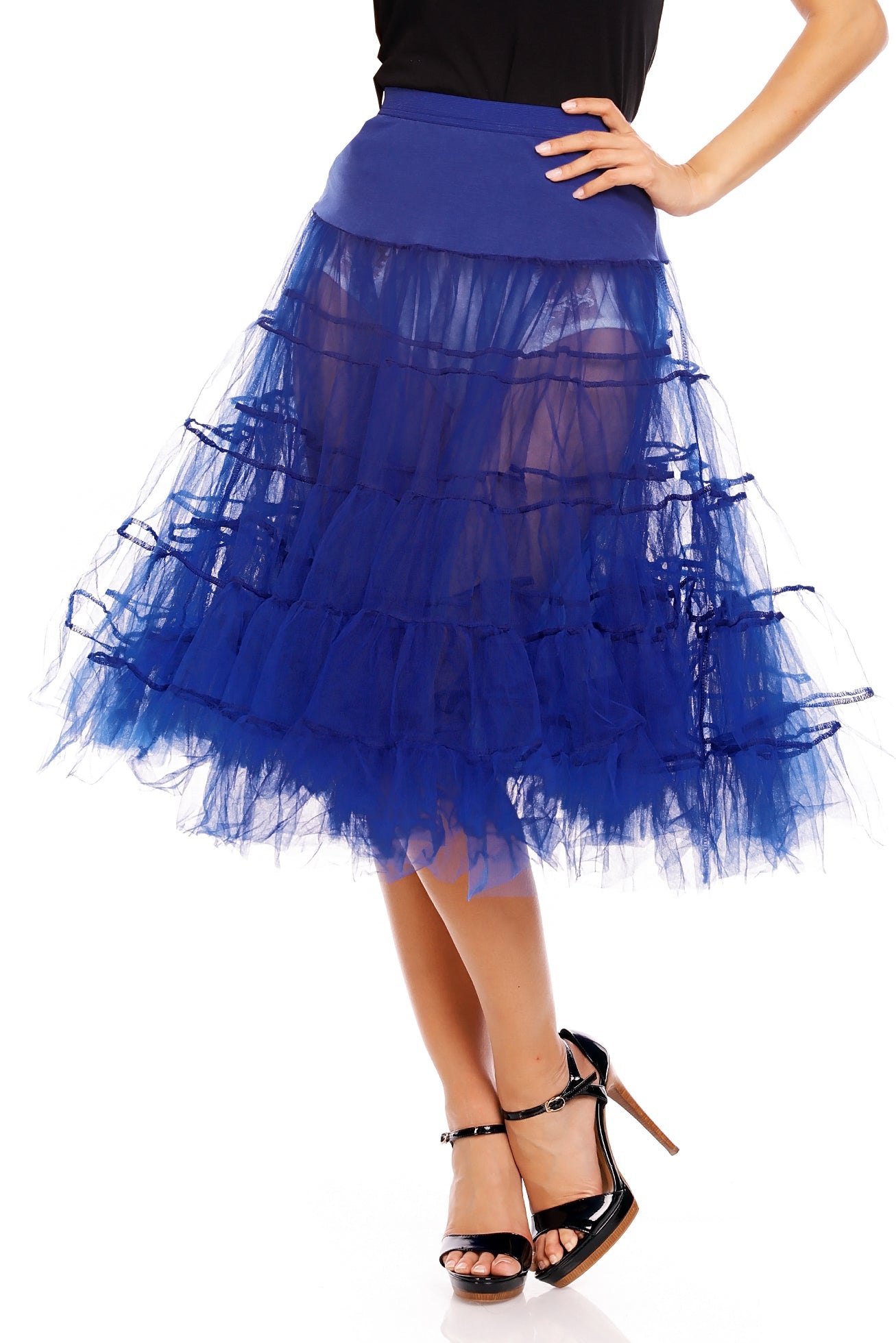 Extra Long Flared Petticoat in Blue