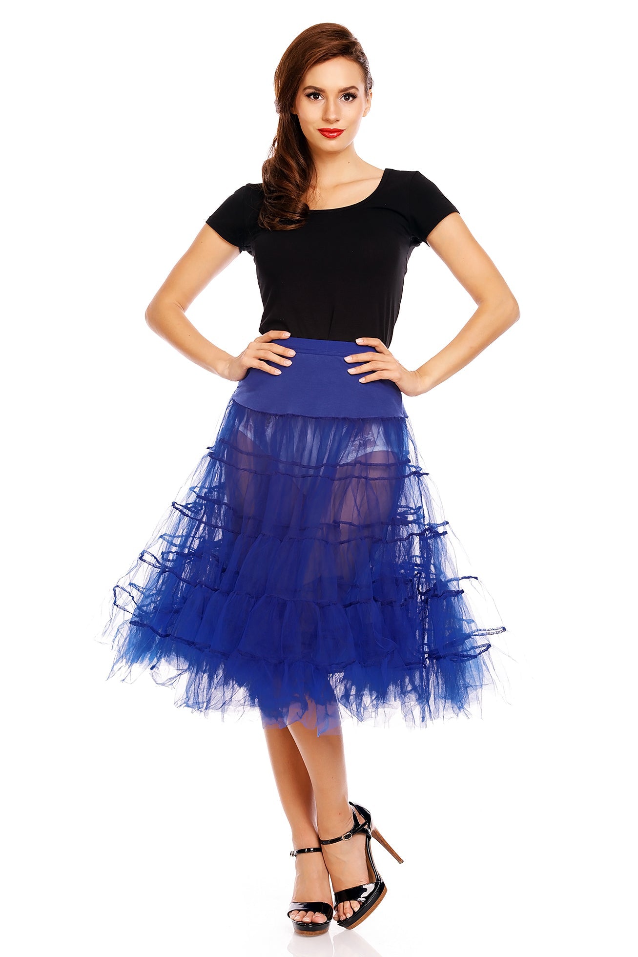 Extra Long Flared Petticoat in Blue