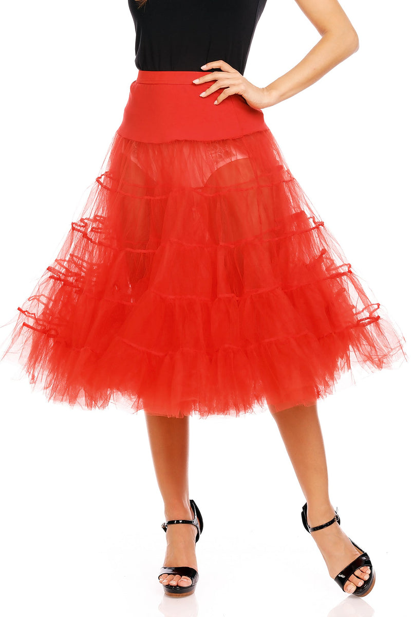Extra Long Flared Petticoat in Red