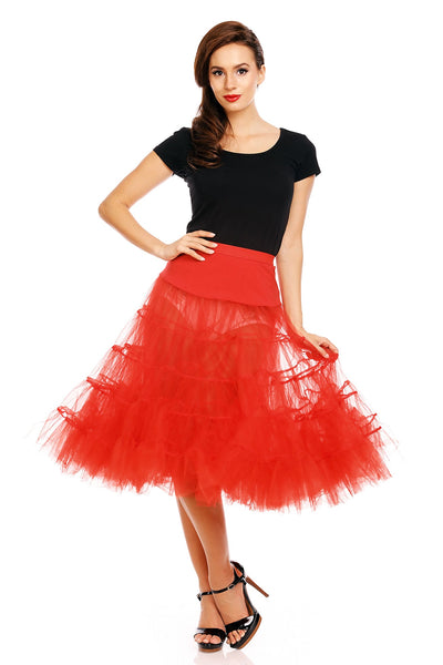Extra Long Flared Petticoat in Red