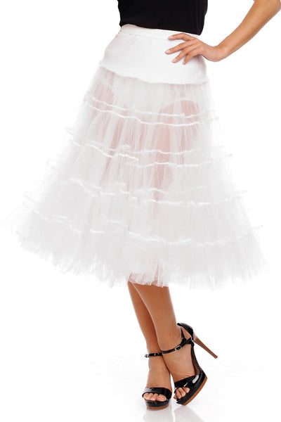 Extra Long Flared Petticoat in White