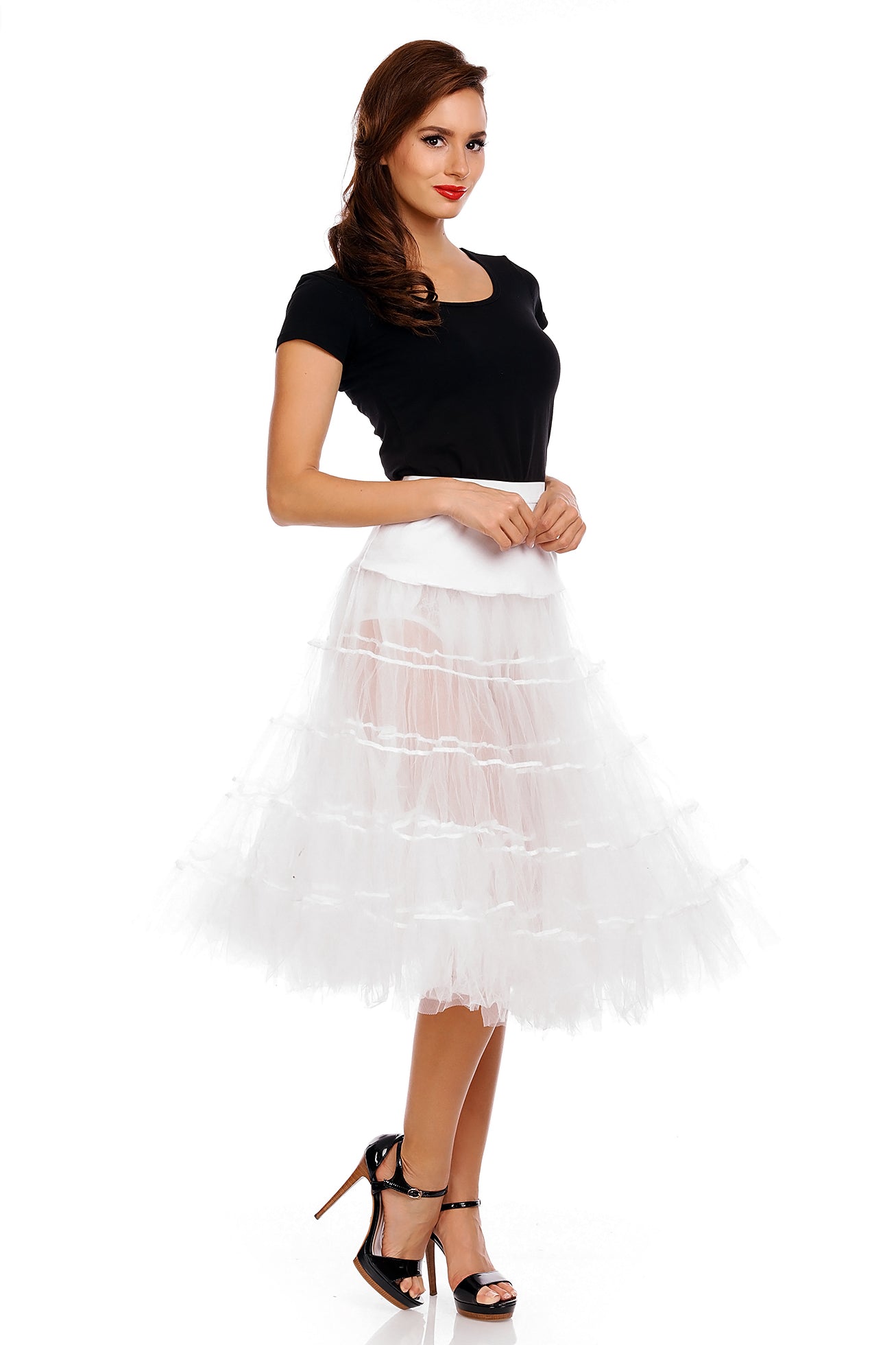 Extra Long Flared Petticoat in White