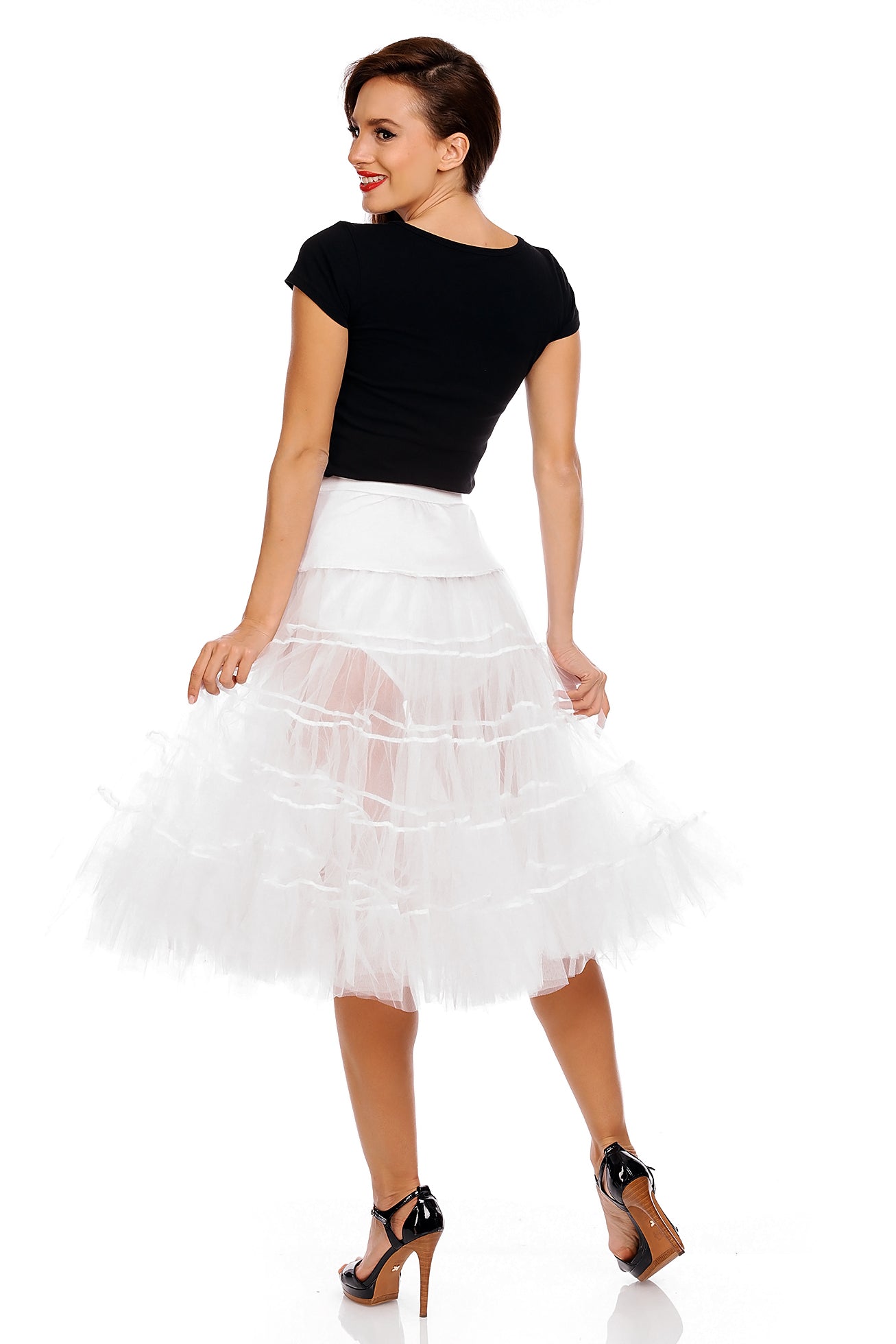 Extra Long Flared Petticoat in White