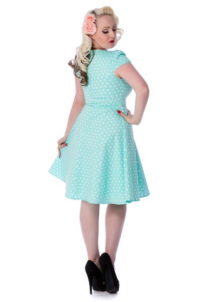 Flirty Fifties Style Dress in Aqua Blue