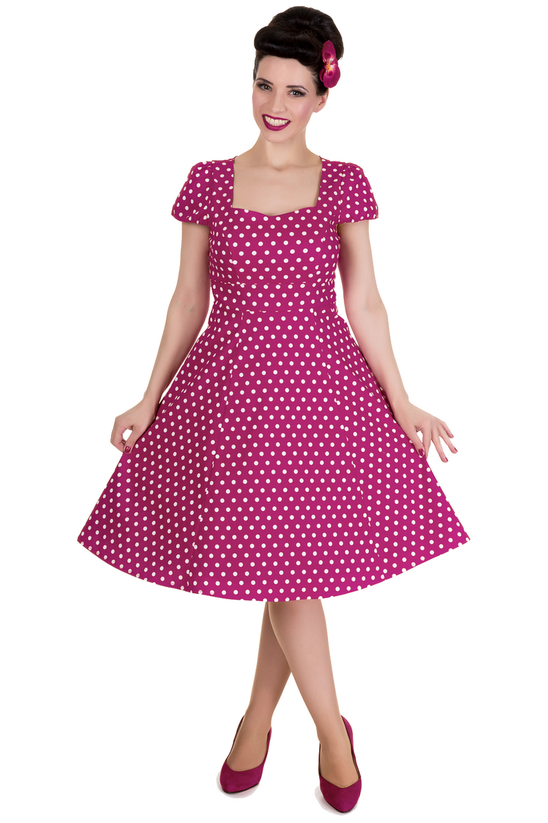 Flirty Fifties Style Dress in Dark Pink