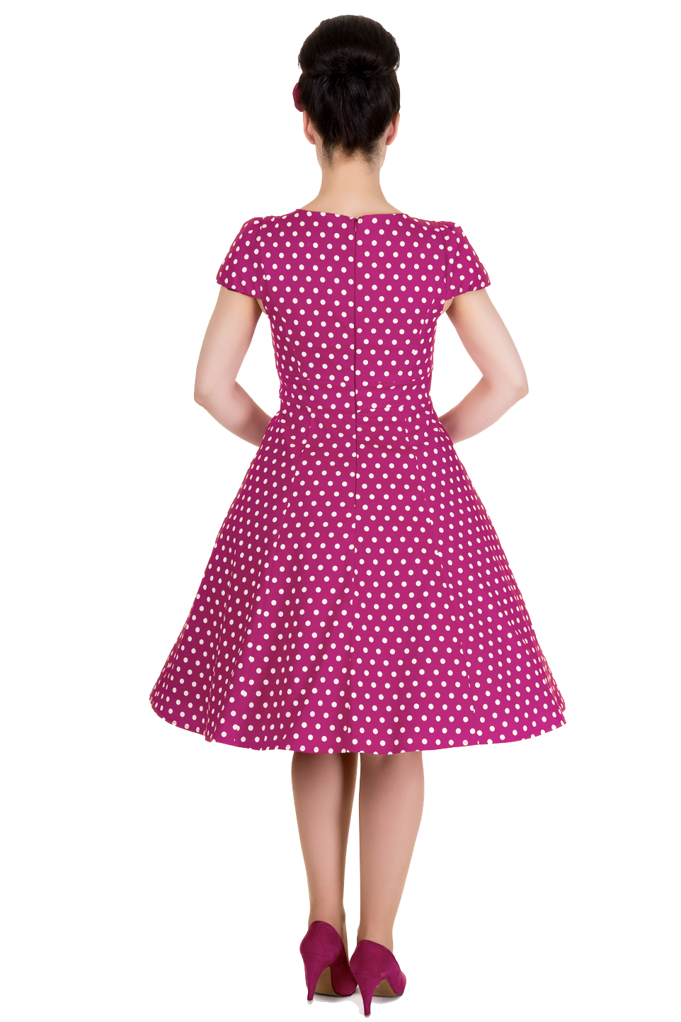 Flirty Fifties Style Dress in Dark Pink