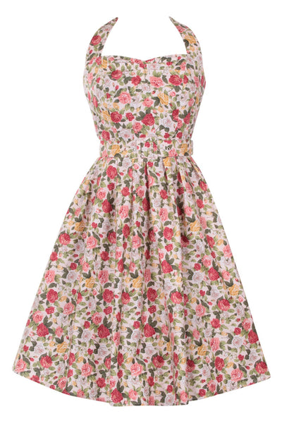 Halterneck 50's Swing Dress in Light Pink