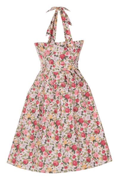 Halterneck 50's Swing Dress in Light Pink