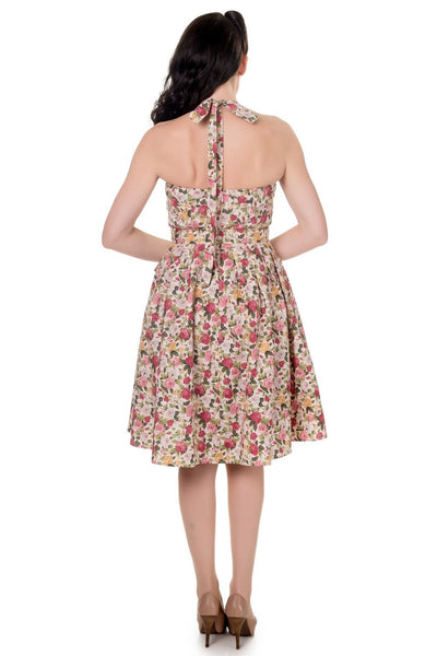 Halterneck 50's Swing Dress in Light Pink