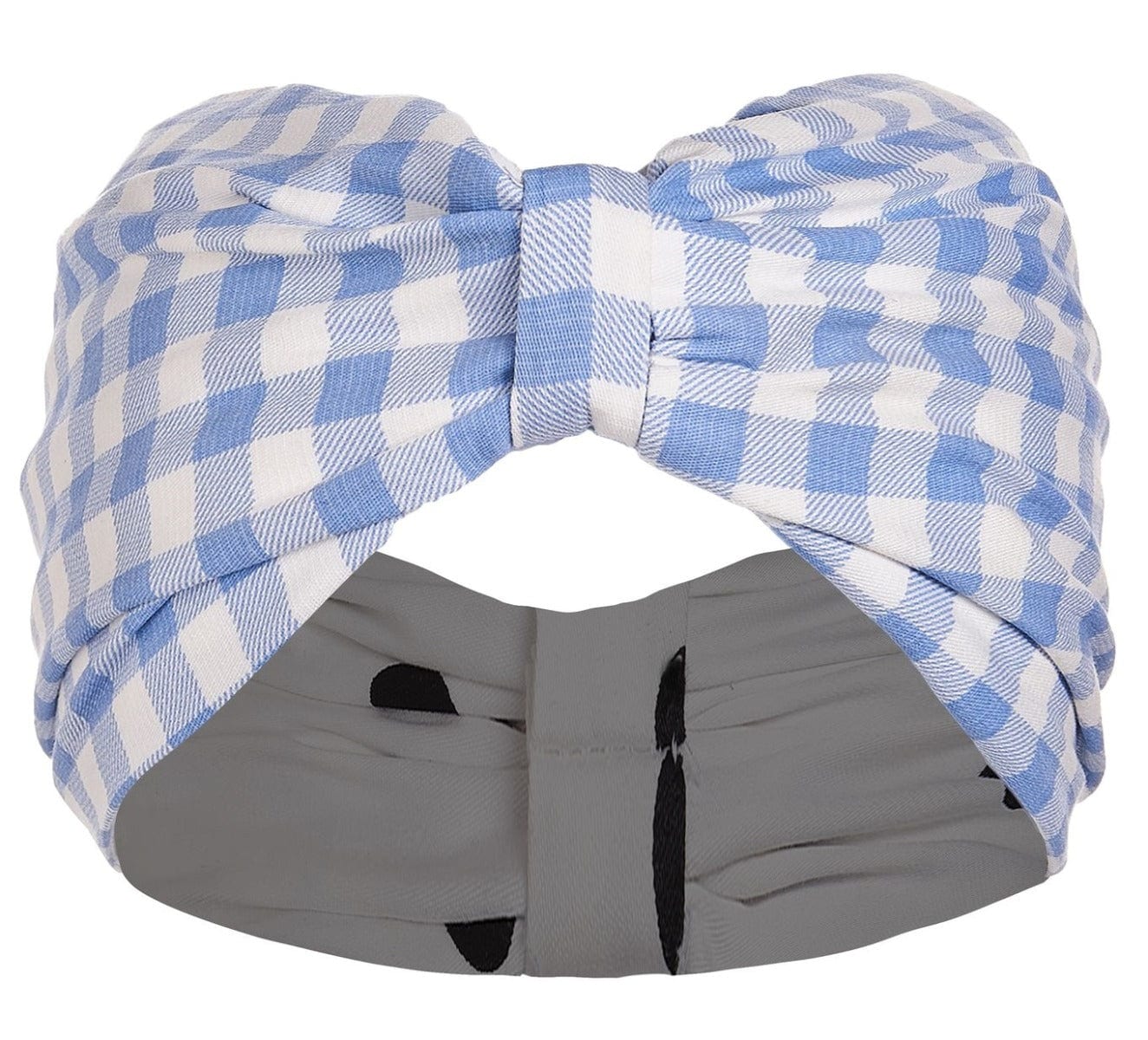 50's inspired Turban Headband in Light Blue/White Checkered