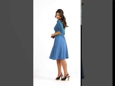 Frances Floaty Wrap Skirt in Pale Blue