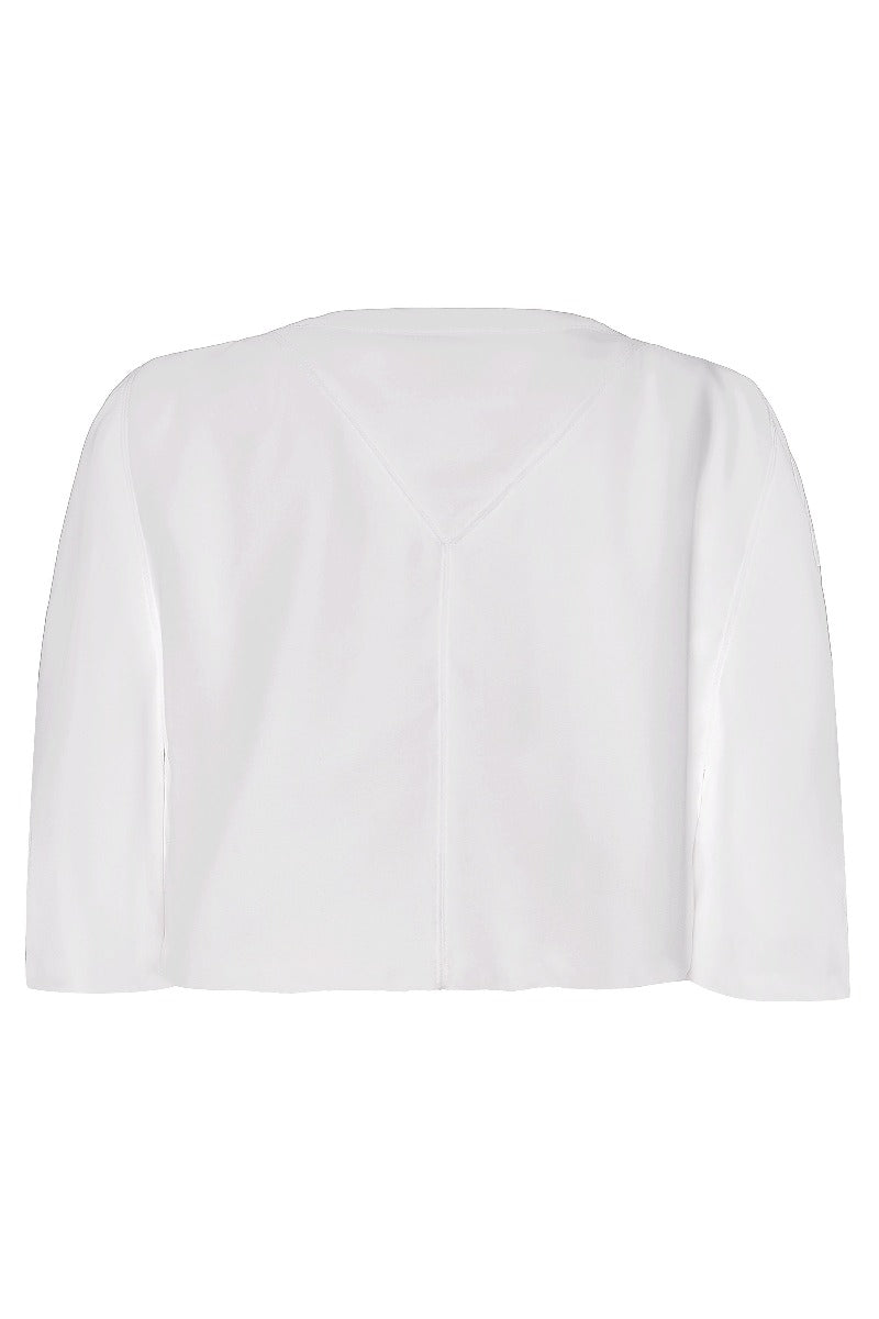 Sabrina Glamorous 50s Style Chiffon Cape Shrug in White