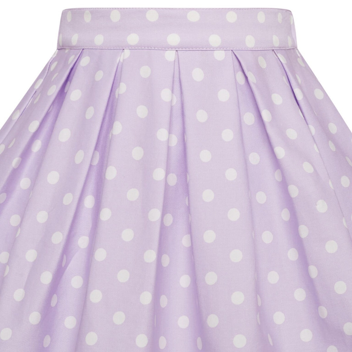 Kathleen Kids Box Pleat Circle Skirt In Pale Purple-Cream Polka