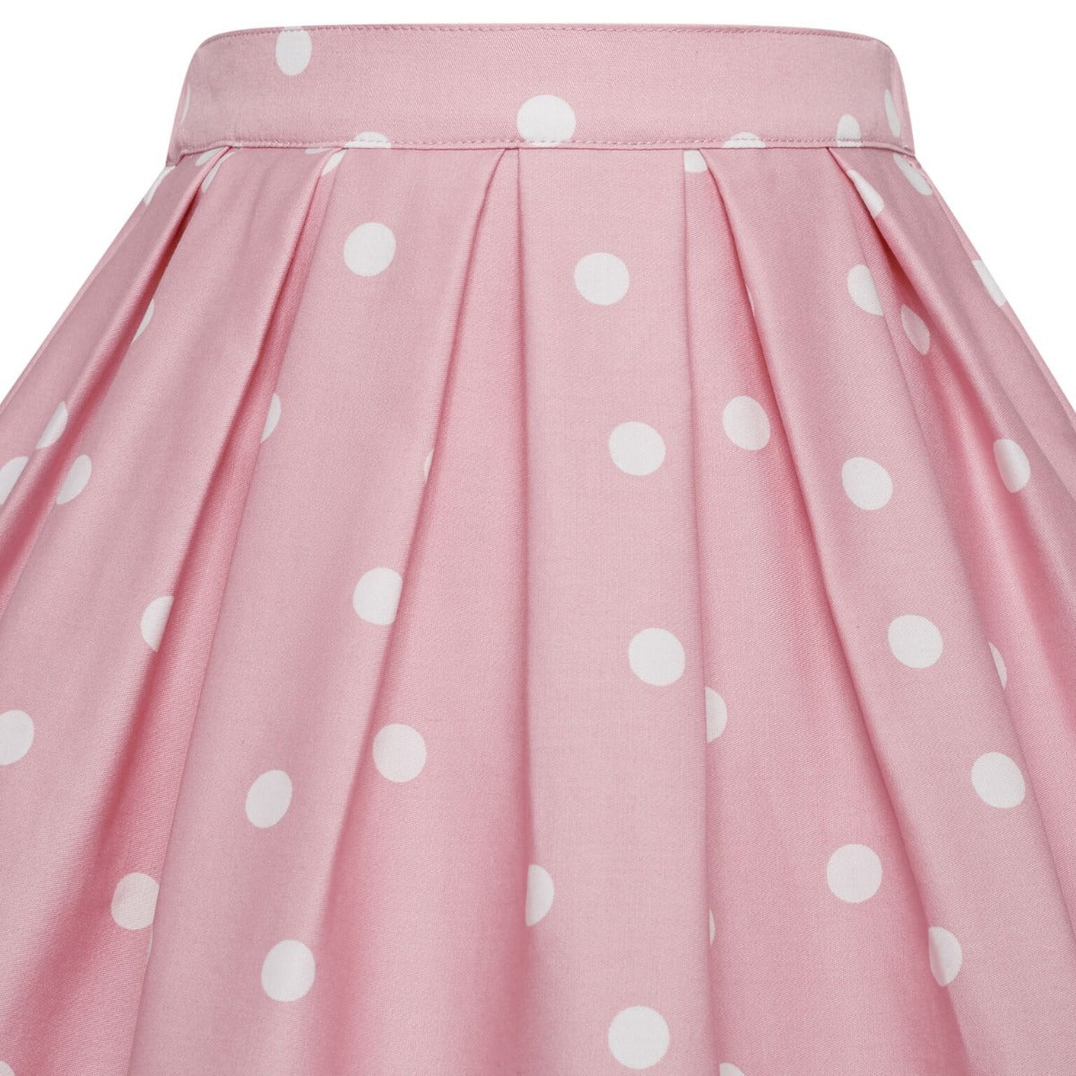 Kathleen Kids Box Pleat Circle Skirt In Pale Pink Cream Polka