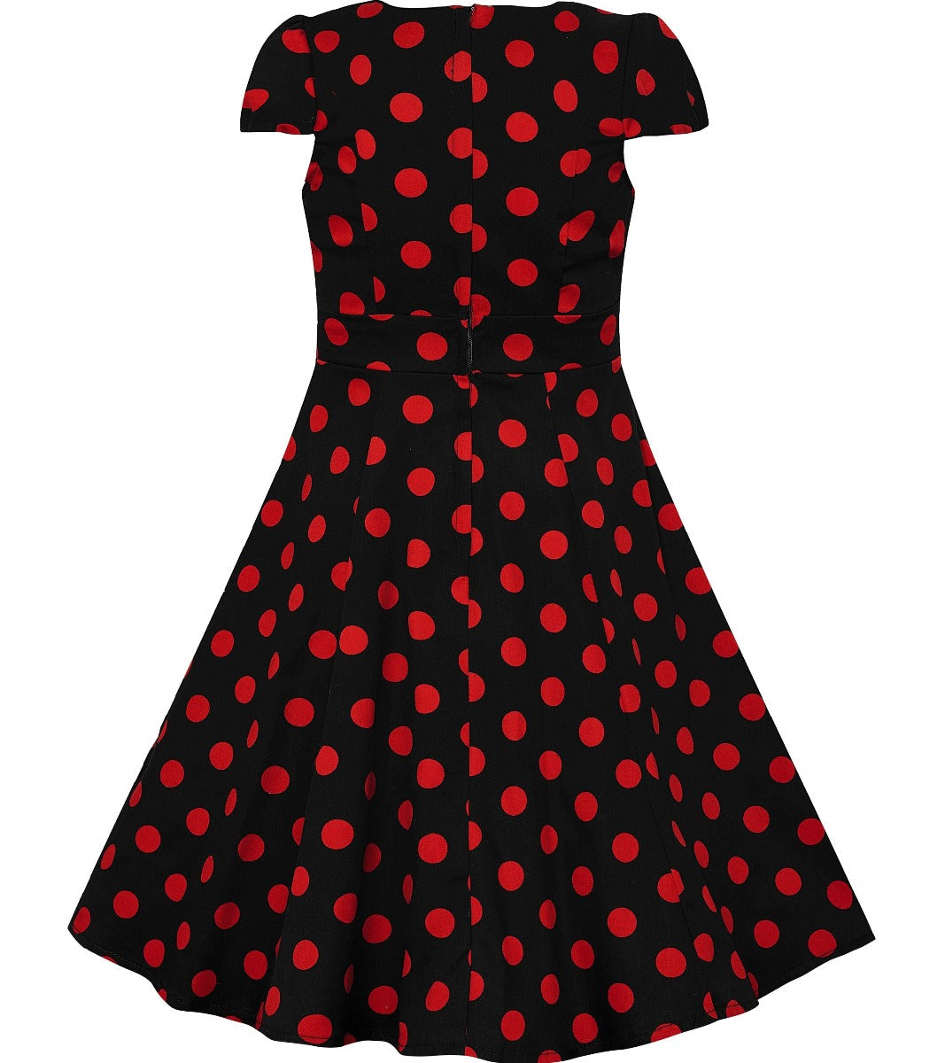 Kids Claudia 50s  Polka Dot Dress In Black-Red
