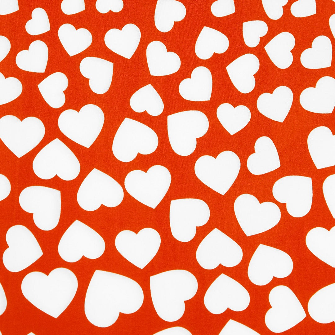 Classic Heart Printed Red Swing Dress for Kids
